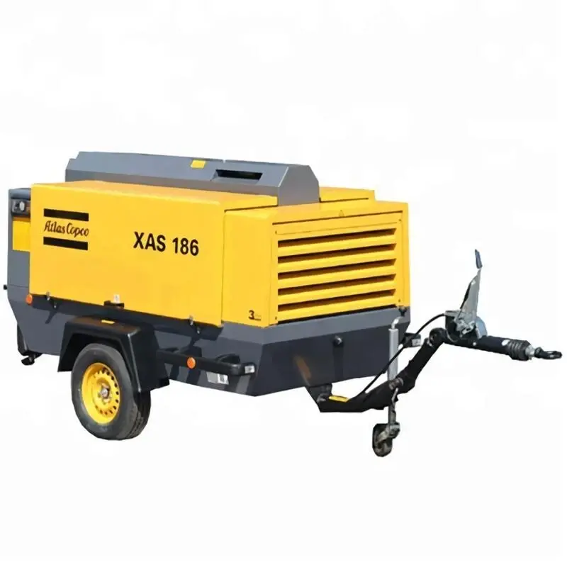 Arriendo de Compresor de Aire 400 CFM Atlas Copco modelo XAS 186 en SK Rental con cobertura nacional.
